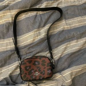 Coach crossbody - leopard with purple accent